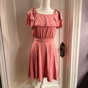 Mirawise Girls Off The Shoulder Dress Pink Size 12-13